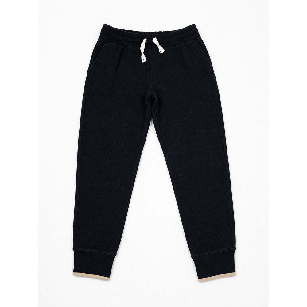Faherty women's Navy Knit Jogger Pants Textured‎ Drawstring Sweatpants Size L